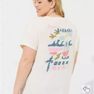 NWT Torrid Santa Barbara Relax Fit Heritage Jersey Distressed Tee Plus Size 0x